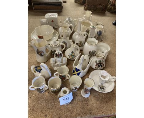 A LARGE QUANTITY OF CRESTED WARE, MAINLY GOSS 