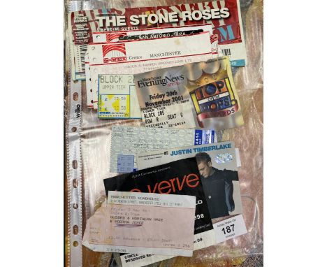 A COLLECTION OF MANCHESTER CONCERT TICKET STUBS TO INCLUDE THE STONE ROSES 