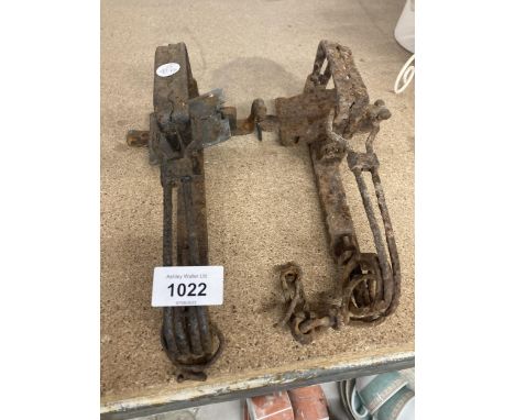 TWO VINTAGE GIN TRAPS 
