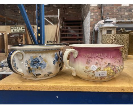 TWO VINTAGE CHAMBER POTS TO INCLUDE LOSOL WARE 