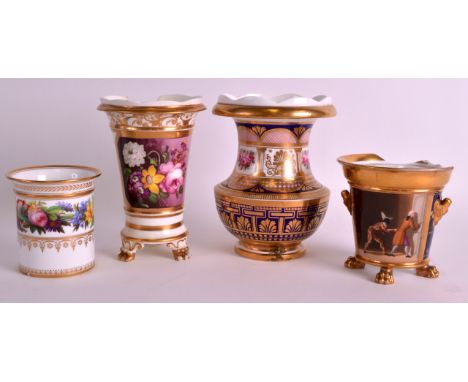 A 19TH CENTURY PARIS PORCELAIN SUCRIER unusually decorated with a harlequin, together with various other 19th century wares. 