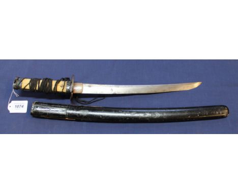 A Japanese tanto with a 13 1/4" blade and saya (this item as found)