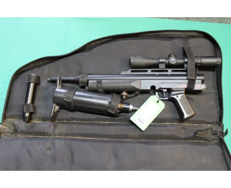A Logun S16 MkI P.C.P. .22 air rifle complete with accessories, all within correct carry bag, as a post 1939 air weapon the r