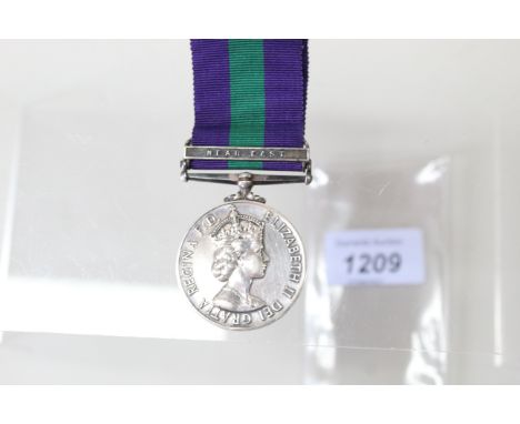 A QEII N.G.S.M. to P/K 934523 M.J.Lock.M.(E).1.R.N., with near East clasp