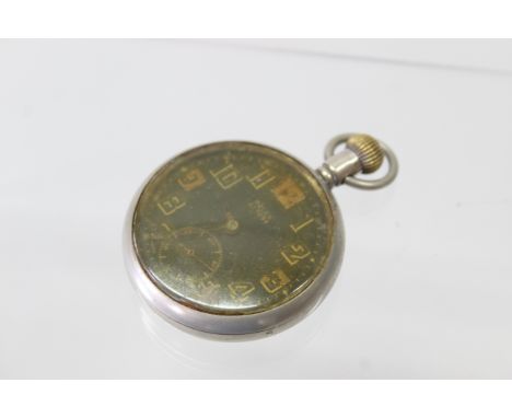 A WWII era pocket watch by Rolex, back marked A.17094 G.S MkII (and broad arrow) (as found, crown and stem loose, case back s