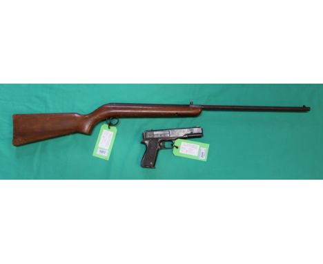 A B.S.A. Cadet Major air rifle, S/No.CC-21533 (1949-1955) with a Diana G10 air pistol, as a post 1939 air weapon the restrict