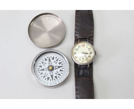 A WWI era wristwatch with a compass