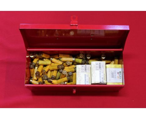 Approx one hundred and seventy 20 bore cartridges within steel carry case, this item can only be purchased by someone with a 