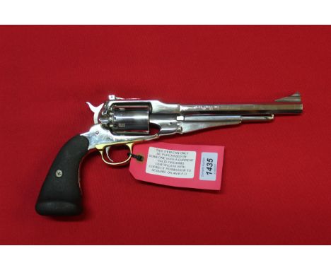 A Uberti 'Remington' .44 cal muzzle loading black powder revolver, this is the 'target' model with custom grips, this stainle