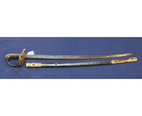 A William IV model 1822 Infantry Officers sword, the pipe-backed blade with William IV cypher and marked Vernon London, compl