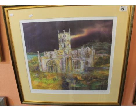 M. Donald, 'Cathedral 1', (St. David's), limited edition artist's proof print signed in pencil.  Framed and glazed.