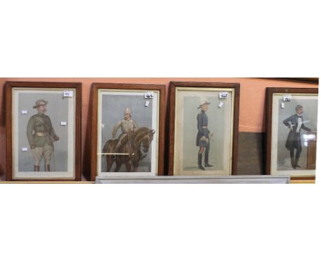 Group of four spy and spy type portrait prints to include: 'Imperial Yeomanry, The Cavalry Division'; 'Aldershot Cavalry' and