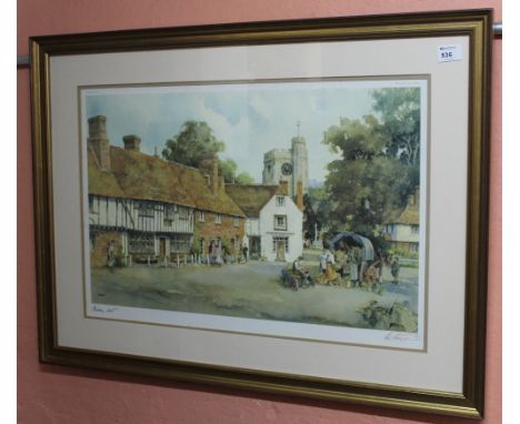 After Sturgeon, village scene, 'Chilham, Kent', limited edition coloured print, signed in pencil by the artist.  Framed and g