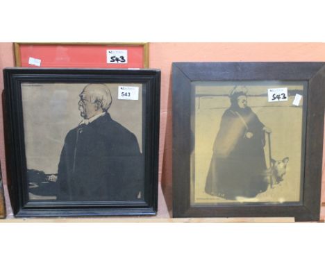 A group of four small framed furnishing pictures including: Mary Potter, 'The Hedge', watercolours; two portrait prints and a