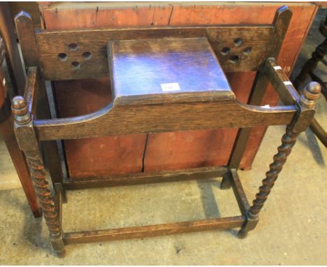 Early 20th Century oak barley twist stick or umbrella stand.