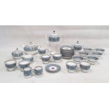 Wedgwood bone china Florentine Turquoise pattern part tea and coffee service, printed black and