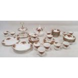Royal Albert 'Old Country Roses' pattern part tea service including a two-tier cake plate, a