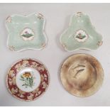 Royal Doulton plate painted with Samlet amongst reeds by J Birbeck Senior, printed green marks circa
