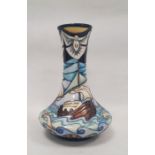 Moorcroft bottle-shaped flower vase in the 'Winds of Change' pattern, designed by Rachel Bishop,