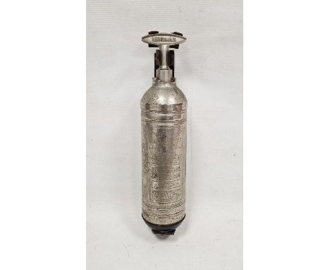 Mid-20th century auto 'Mini Max' tyre fire extinguisher hand pump, D 'minor' 1PT size B.S.1721 model, in chrome finish with b
