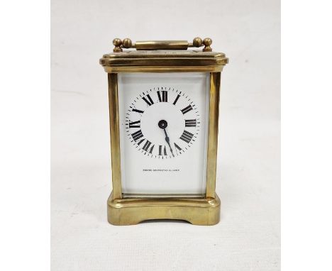 Small five glass, brass-cased carriage clock retailed by Bristol Goldsmith Alliance, 11cm&nbsp;