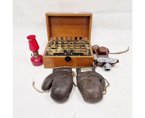 Philip Harris &amp; Co Ltd (Birmingham) cased electrical laboratory resistance tester instrument, with two brass keys,&nbsp;a