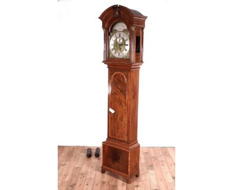 James Bonner, Aberdeen: A handsome George III mahogany and crossbanded eight day longcase clock, with silvered Roman dial, su