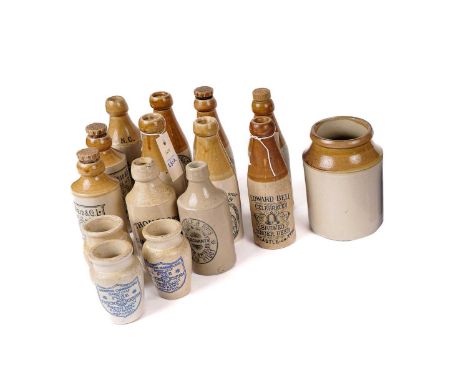 A collection of 19th Century stoneware bottles and jars, makers including: W. B. Reid &amp; Co., Newcastle; R. Emmerson Junio
