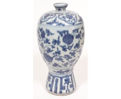 A Chinese porcelain Ming style blue and white porcelain vase, height 27.5cm.  