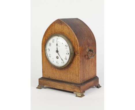 EARLY VICTORIAN ROSEWOOD MANTLE CLOCK, the 42 Arabic dial powered by a drum shaped movement and housed in a lancet top case w