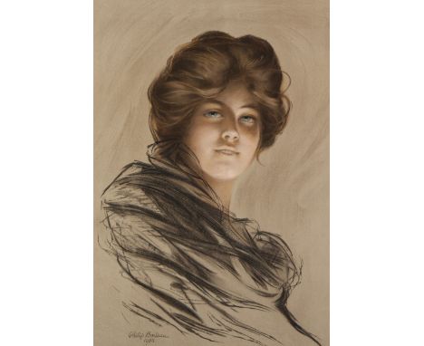 PHILIP BOILEAU (1864-19170 PASTEL ON COLOURED PAPER  Bust length female portrait Signed and dated 1903 26 ¼" X 18 ¼" (66.7cm 