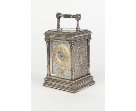 CHARLES H JOSEPH, PARIS (1852 - 1935) PETITE SONNERIE CARRIAGE CLOCK striking on two gongs, with push button repeat and alarm