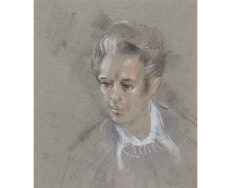 •HAROLD RILEY (b. 1934) PASTEL DRAWING 'Portrait of a lady' Signed and dated (19)70 13 1/2" x 11 1/2" (34.2 X 29.2cm)