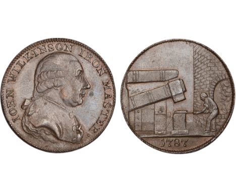 British Tokens, Eighteenth Century Tokens, Shropshire, Willey and Snedshill, John Wilkinson, halfpennies (4), his bust r., re