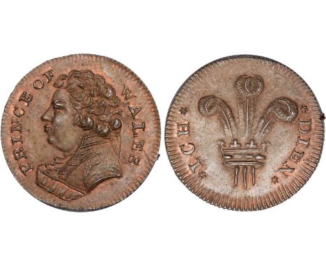British Tokens, Eighteenth Century Tokens, Middlesex, National series, farthings (5): undated, bust of Prince of Wales l. (2)