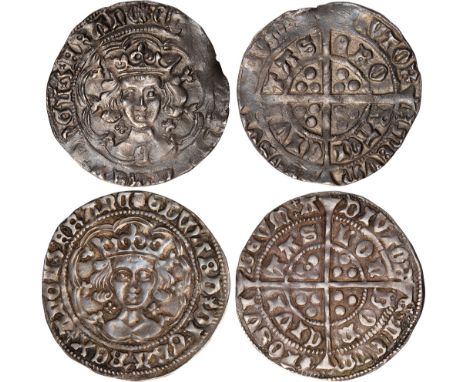 British Coins, Edward IV, first reign, light coinage (1464-1470), groats (2), London, class Vd, mm. rose, crowned bust facing