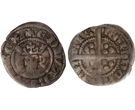 British Coins, Edward III, first coinage (1327-1335), farthing, London, crowned facing bust, rev. long cross and pellets (S.1