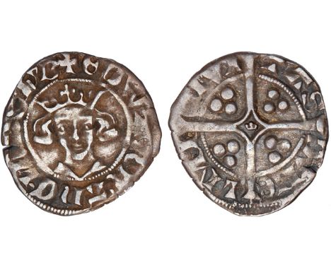 British Coins, Edward III, first coinage (1327-1335), penny, Durham, crowned bust facing, rev. CIVITΛS DVNELMI, long cross wi