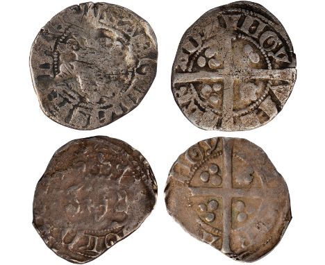 British Coins, Edward III, third coinage (1344-1351), pennies, type 4, Reading (2), crowned facing bust, rev. VILLA RADINGY, 