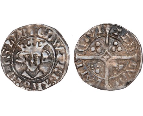 British Coins, Edward III, first coinage (1327-1335), penny, Durham, crowned bust facing, rev. CIVITΛS DVNELMI, long cross wi