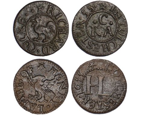 British Tokens, Seventeenth Century Tokens, Essex, Colchester (16): Robert Adson, halfpenny, 1668, bust of Charles II (W.89);