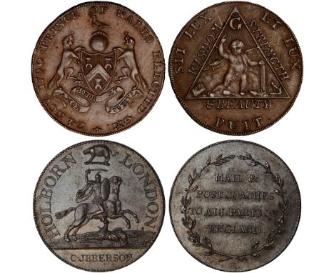 British Tokens, Eighteenth Century Tokens, Middlesex, C. Ibberson, halfpenny, undated, St George and dragon, large boar crest