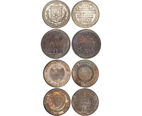 British Tokens, Nineteenth Century Silver Tokens, Cheshire, Nantwich, The Old Bank, shilling, 1811 (D.1); Leicestershire, ano