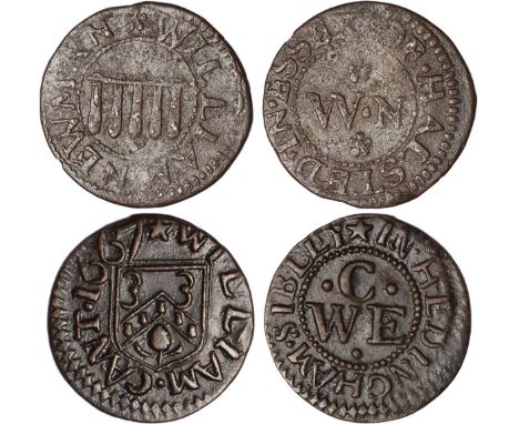 British Tokens, Seventeenth Century Tokens, Essex, Finchingfield, Wil Greene, farthing, At Ye, bell (W.179); Halstead (2): Wi