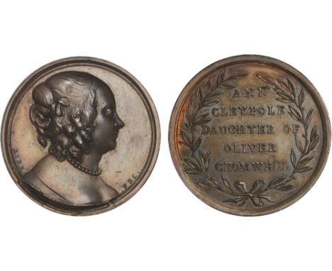 British Commemorative Medals, Elizabeth Claypole  (1629-1658), second daughter of Oliver Cromwell, copper medal, c. 1750, by 