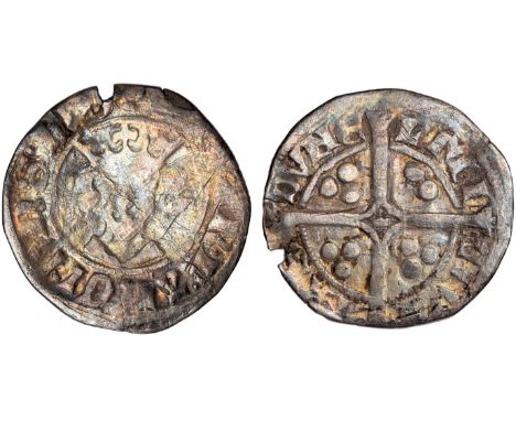 British Coins, Edward III, first coinage (1327-1335), penny, Durham, crowned bust facing, rev. CIVITΛS DVNELMI, long cross wi