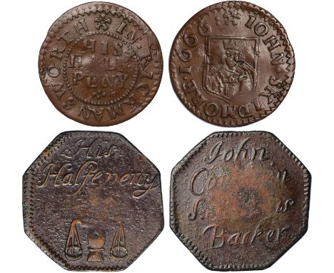 British Tokens, Seventeenth Century Tokens, Hertfordshire, Hitchin (4): W. Drage, halfpenny, 1667, Apothecaries’ Arms (W.114)