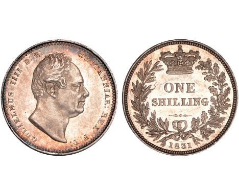 British Coins, William IV, proof shilling, 1831, bare head r., rev. value within wreath (S.3835; ESC.1266; Bull 2488), light 