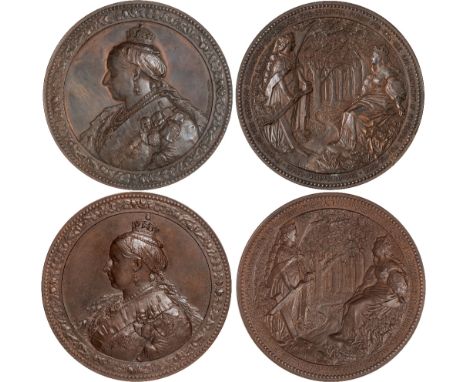 British Commemorative Medals, The Dedication of Epping Forest, a double set of copper medals, 1882, for the Corporation of th