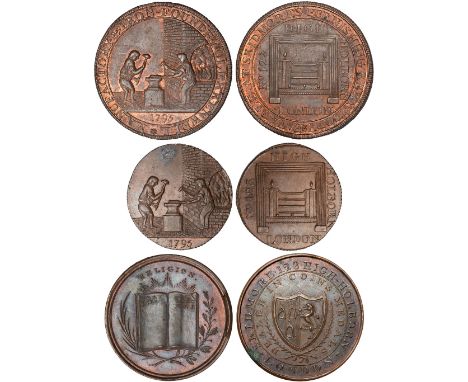 British Tokens, Eighteenth Century Tokens, Middlesex, [John] Skidmore (2): halfpenny, 1795, register stove, FURNISHING REPOSI